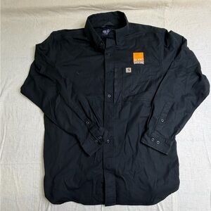 Carhartt Black Shirt Jacket with Orange Logo